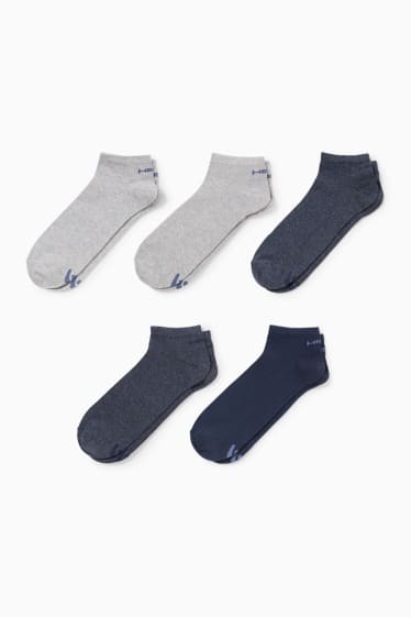 Hommes - HEAD - lot de 5 - chaussettes de sport - gris clair / bleu foncé