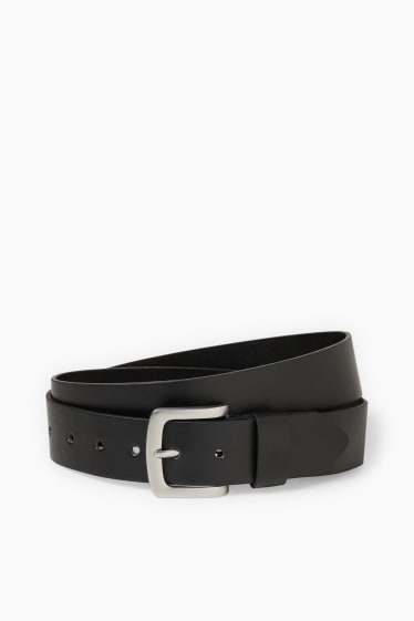 Men - Belt - faux leather - black