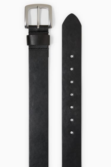 Men - Belt - faux leather - black