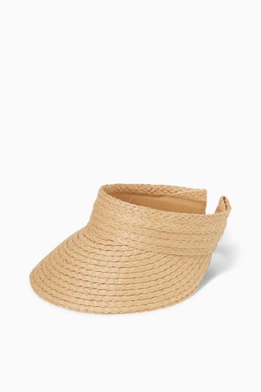 Women - Straw sun visor - beige