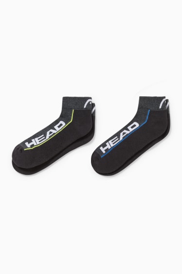 Hombre - HEAD - pack de 2 - calcetines cortos de deporte - gris / negro