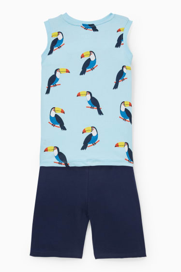 Niños - Set - camiseta sin mangas y shorts deportivos - 2 piezas - azul claro
