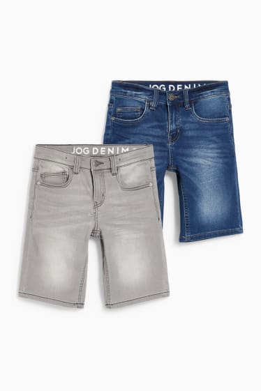 Kinderen - Set van 2 - korte spijkerbroek - jog denim - jeansblauw