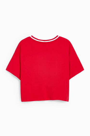 Nastolatki - CLOCKHOUSE - krótki T-shirt  - czerwony