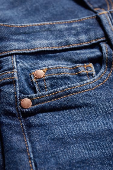Dames - CLOCKHOUSE - korte spijkerbroek - high waist - LYCRA® - jeansblauw