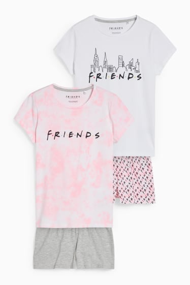 Kinder - Multipack 2er - Friends - Shorty-Pyjama - 4 teilig - rosa