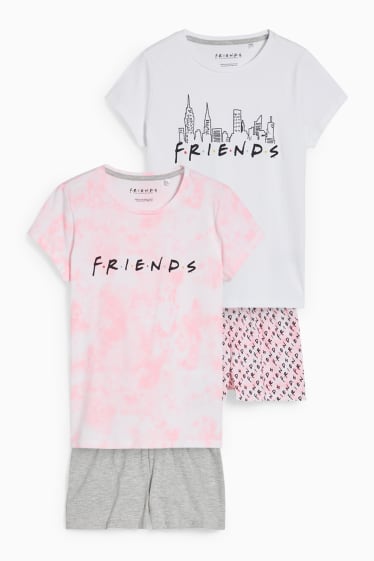 Copii - Multipack 2 buc. - Friends - pijama scurtă - 4 piese - roz