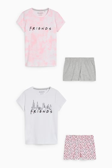 Kinder - Multipack 2er - Friends - Shorty-Pyjama - 4 teilig - rosa