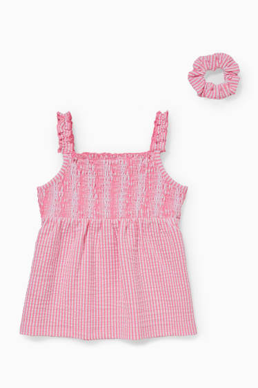 Bambini - Set - top e scrunchie - 2 pezzi - fucsia