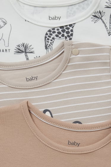 Babies - Multipack of 3 - baby sleepsuit - beige
