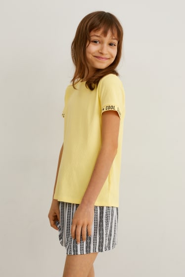 Enfants - Lot de 3 - T-shirts - blanc / jaune
