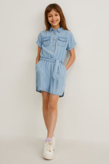 Kinder - Jumpsuit - jeans-hellblau