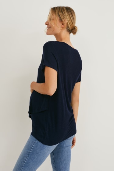 Femmes - T-shirt d'allaitement - bleu foncé