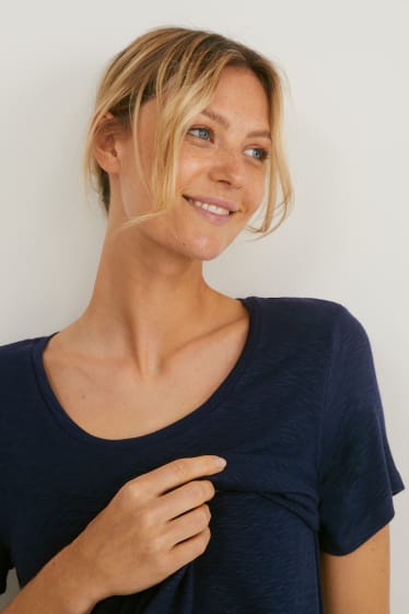 Donna - T-shirt per allattamento - blu scuro