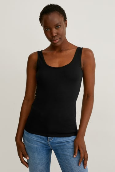 Damen - Multipack 2er - Basic-Top  - schwarz