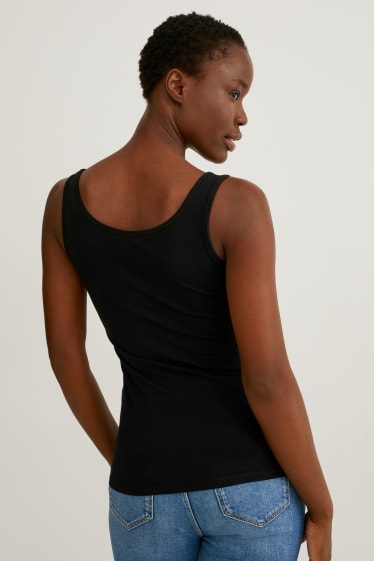 Dames - Set van 2 - basic-top - zwart