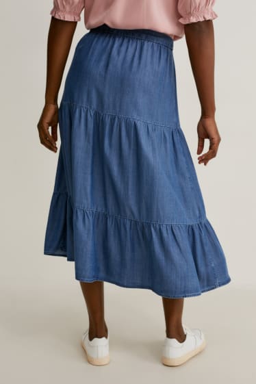 Kobiety - Spódnica z lyocellu - dżins-niebieski