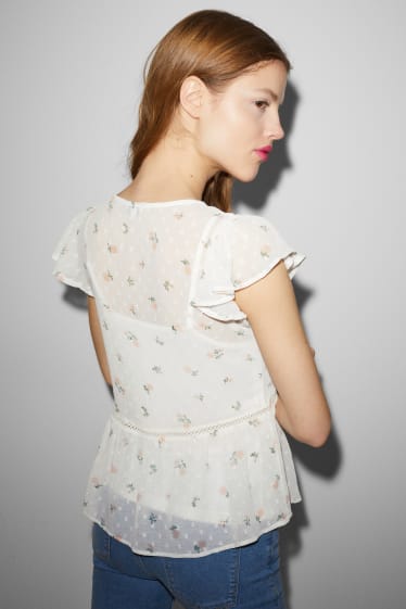 Teens & young adults - CLOCKHOUSE - blouse - 2 piece - floral - white