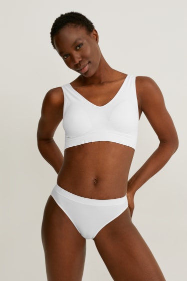 Femmes - Brassière - ampliforme - sans coutures - blanc