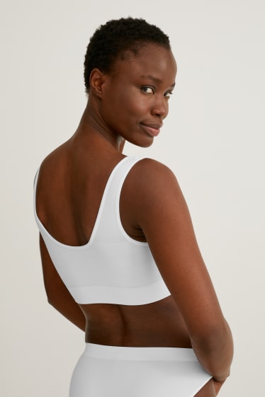 Femmes - Brassière - ampliforme - sans coutures - blanc