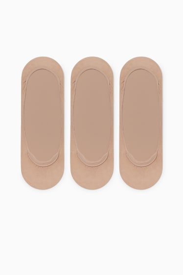 Damen - Multipack 3er - Füßlinge - beige