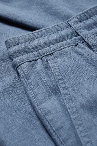 Hommes - Chino - tapered fit - lin mélangé - bleu