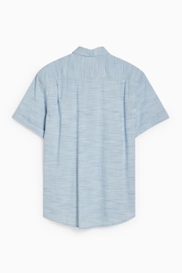 Hombre - Camisa - regular fit - kent - azul claro jaspeado