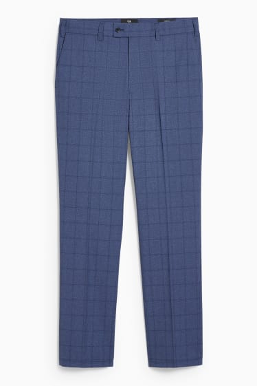Uomo - Pantaloni coordinabili - regular fit - LYCRA® - a quadretti - blu scuro-melange