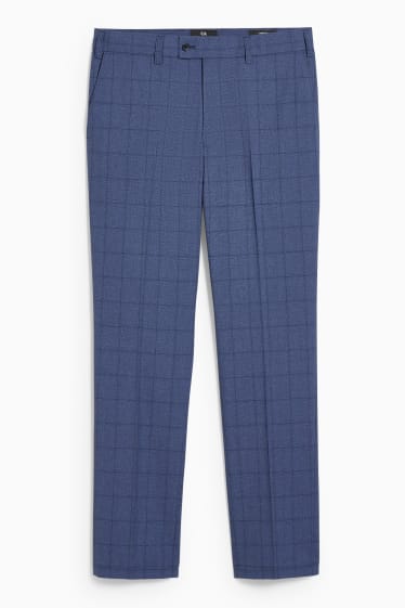 Men - Mix-and-match suit trousers - regular fit - LYCRA® - check - dark blue-melange