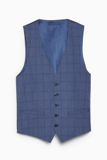 Men - Mix-and-match waistcoat - regular fit - LYCRA® - check - dark blue-melange