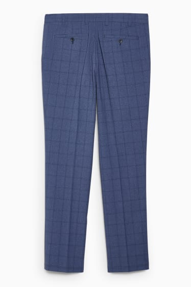 Hommes - Pantalon de costume - regular fit - LYCRA® - à carreaux - bleu foncé-chiné