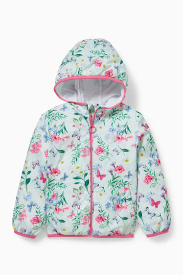 Children - Jacket with hood - floral - mint green