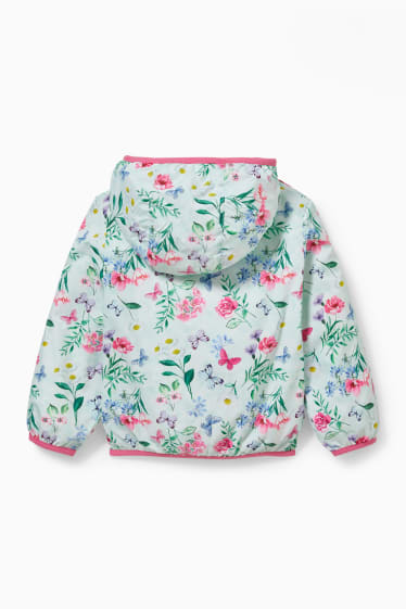 Children - Jacket with hood - floral - mint green