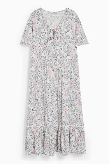 Women - Fit & flare dress - floral - white