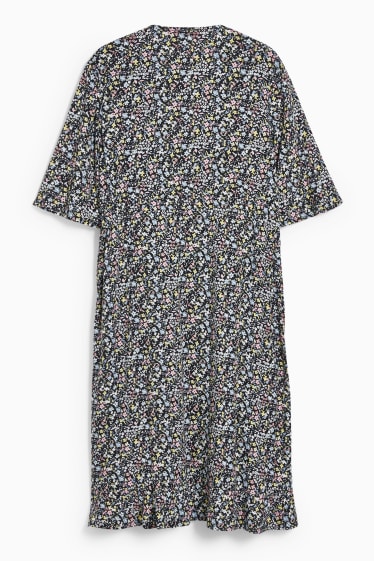 Dona - Vestit de lactància - de flors - blau fosc
