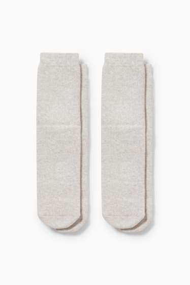 Women - Multipack of 2 - non-slip socks - white-melange
