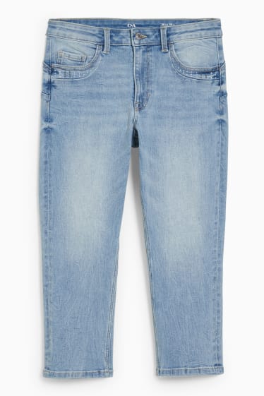 Femei - Jeans capri - talie înaltă - efect push-up - LYCRA® - denim-albastru deschis