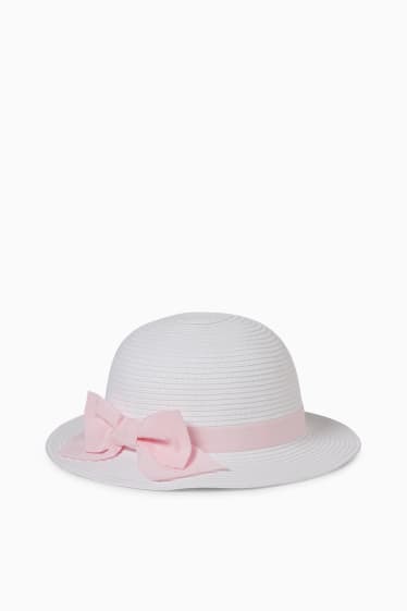 Bebeluși - Pălărie de paie bebeluși - alb