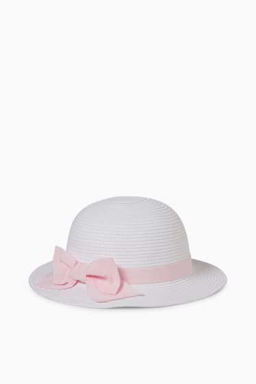 Bébés filles - Chapeau de paille pour bébé - blanc