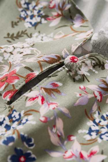 Women - Blouse - floral - khaki
