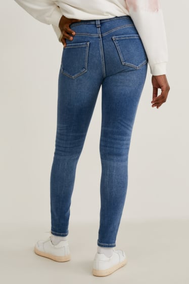 Dames - Skinny jeans - thermojeans - jeansblauw
