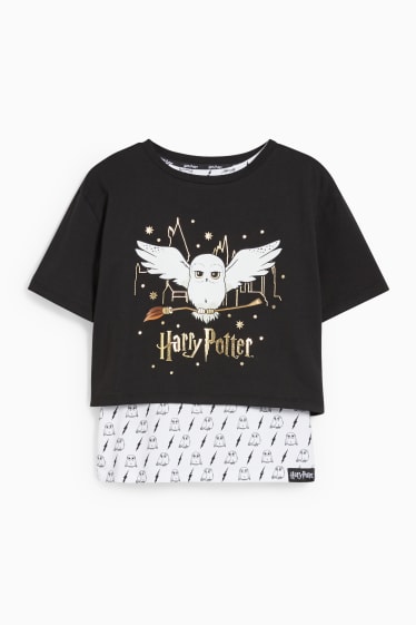 Copii - Harry Potter - set - tricou cu mânecă scurtă și top - 2 piese - negru