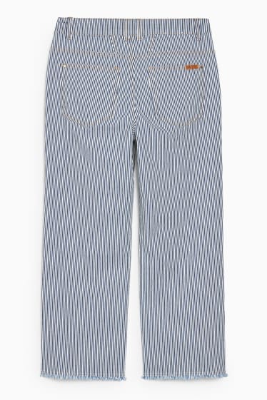 Dámské - Wide leg jeans - pruhované - bílá