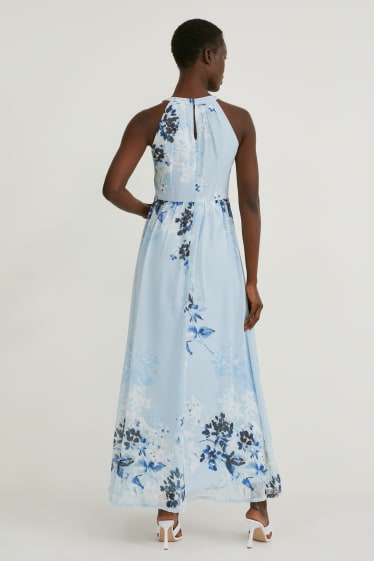 Women - Fit & flare dress - floral - light blue