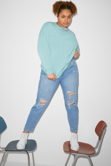 Femei - CLOCKHOUSE - mom jeans - talie înaltă - denim-albastru deschis