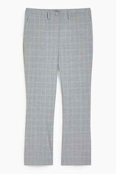 Femmes - Pantalon - Straight Fit - à carreaux - gris clair chiné