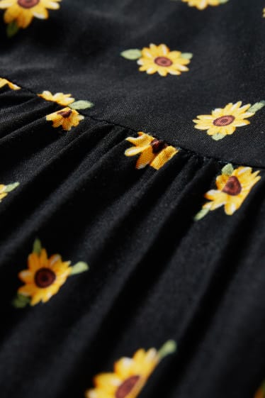 Ados & jeunes adultes - CLOCKHOUSE - robe évasée - à fleurs - noir