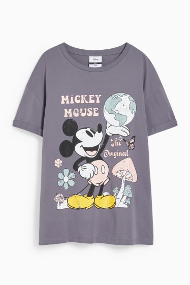 Dospívající a mladí - CLOCKHOUSE - tričko - Mickey Mouse - šedá
