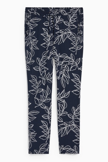 Women - Cloth trousers - tapered fit - dark blue