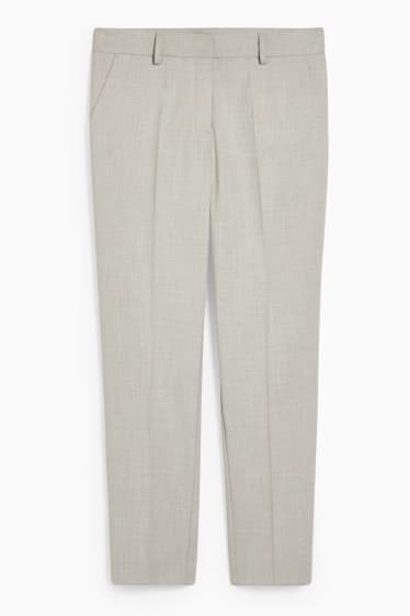 Women - Business trousers - slim fit - light gray-melange